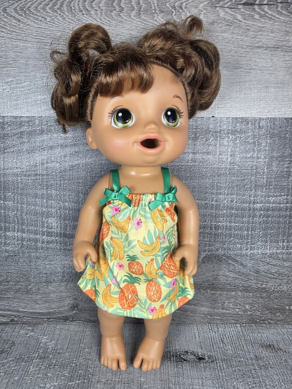 Hasbro Baby Alive Interactive Doll Brown Hair Magical Mixer Tropical Treat b282